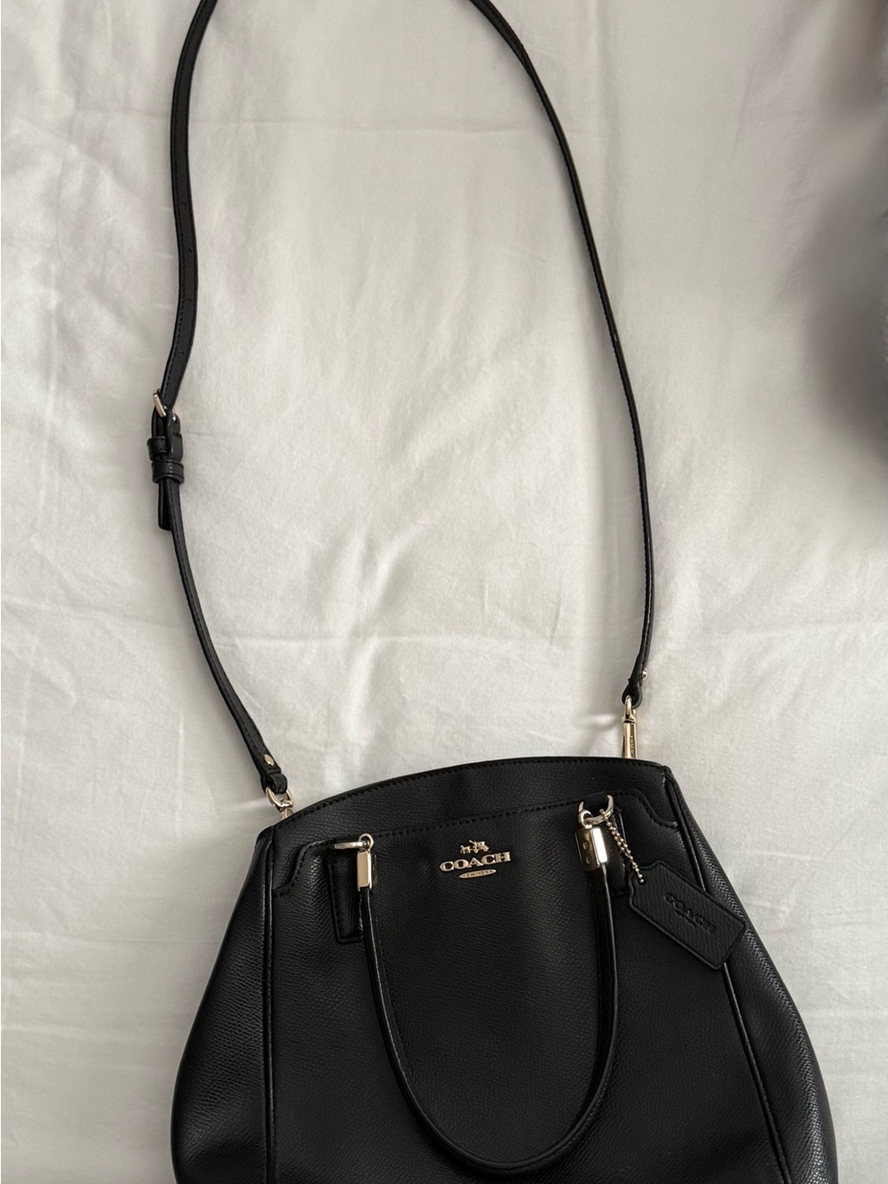 Coach Black Leather Satchel with Gold Hardware - Picture 3 of 3